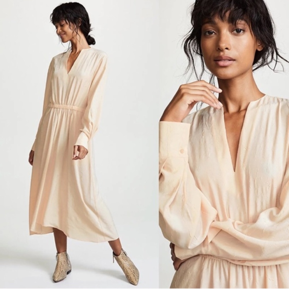 Vince Poet Midi Crinkle Dress
